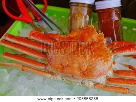 Crab At Asaichi Market In Hakodate, Japan
