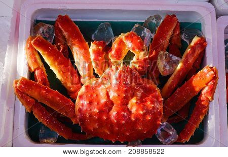 Crab At Asaichi Market In Hakodate, Japan