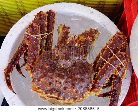 Crab At Asaichi Market In Hakodate, Japan