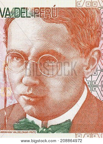 Abraham Valdelomar portrait from Peruvian money - Soles
