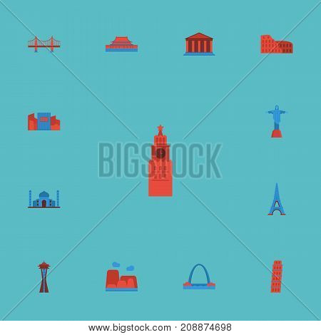 Flat Icons Bridge, Architecture, Rio And Other Vector Elements