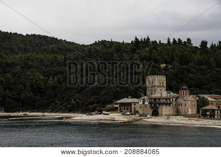 Mountains of Greece. Mount Athos . October Autumn
