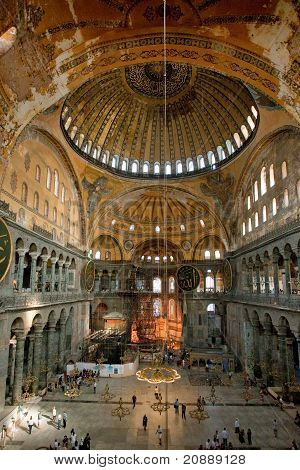 Interiør af Aya Sophia - gamle byzantinske basilika