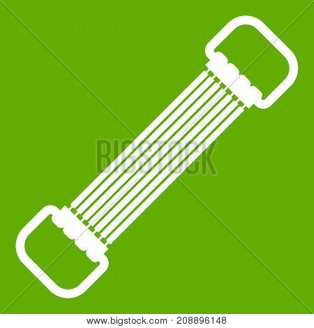 Sports stretchable belt icon white isolated on green background. Vector illustration
