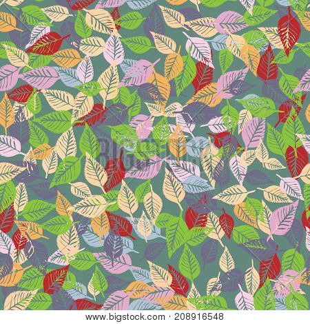Pattern seamless from autumn leaves. Vector illustration.