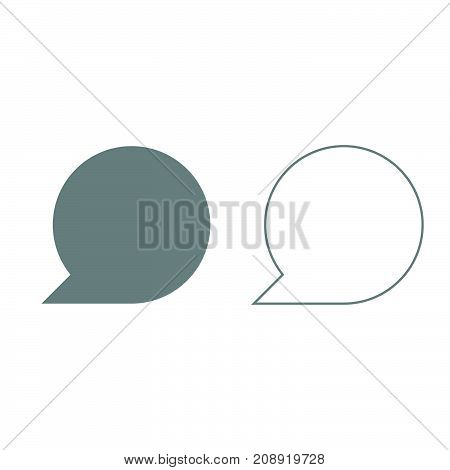 Sign Commentary Grey Set Icon .