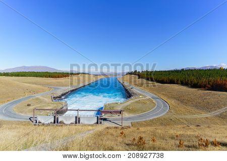 The Waitaki Hydroelectric Scheme located from Lake Pukaki to Waitaki in Twizel South Island of New Zealand