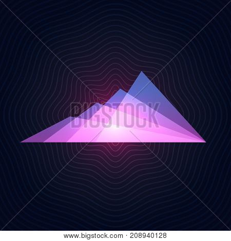 Purple Abstract Digital Geometrical Mountains Design Vector