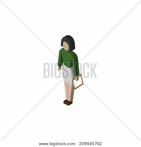Pedagogue Vector Element Can Be Used For Pedagogue, Teacher, Educator Design Concept.  Isolated Teacher Isometric.