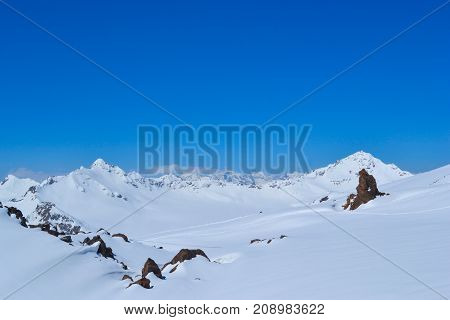 Mountain landscape with mountains and blu sky