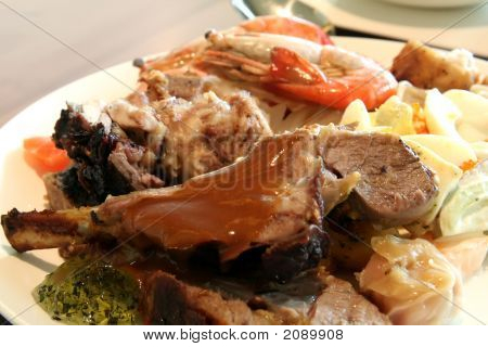 Agnello e gamberi