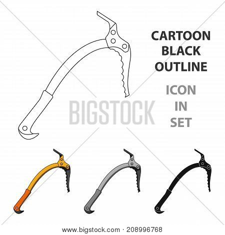 Ice ax.Mountaineering single icon in cartoon style vector symbol stock illustration .