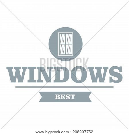 Best window logo. Gray monochrome illustration of best window vector logo for web