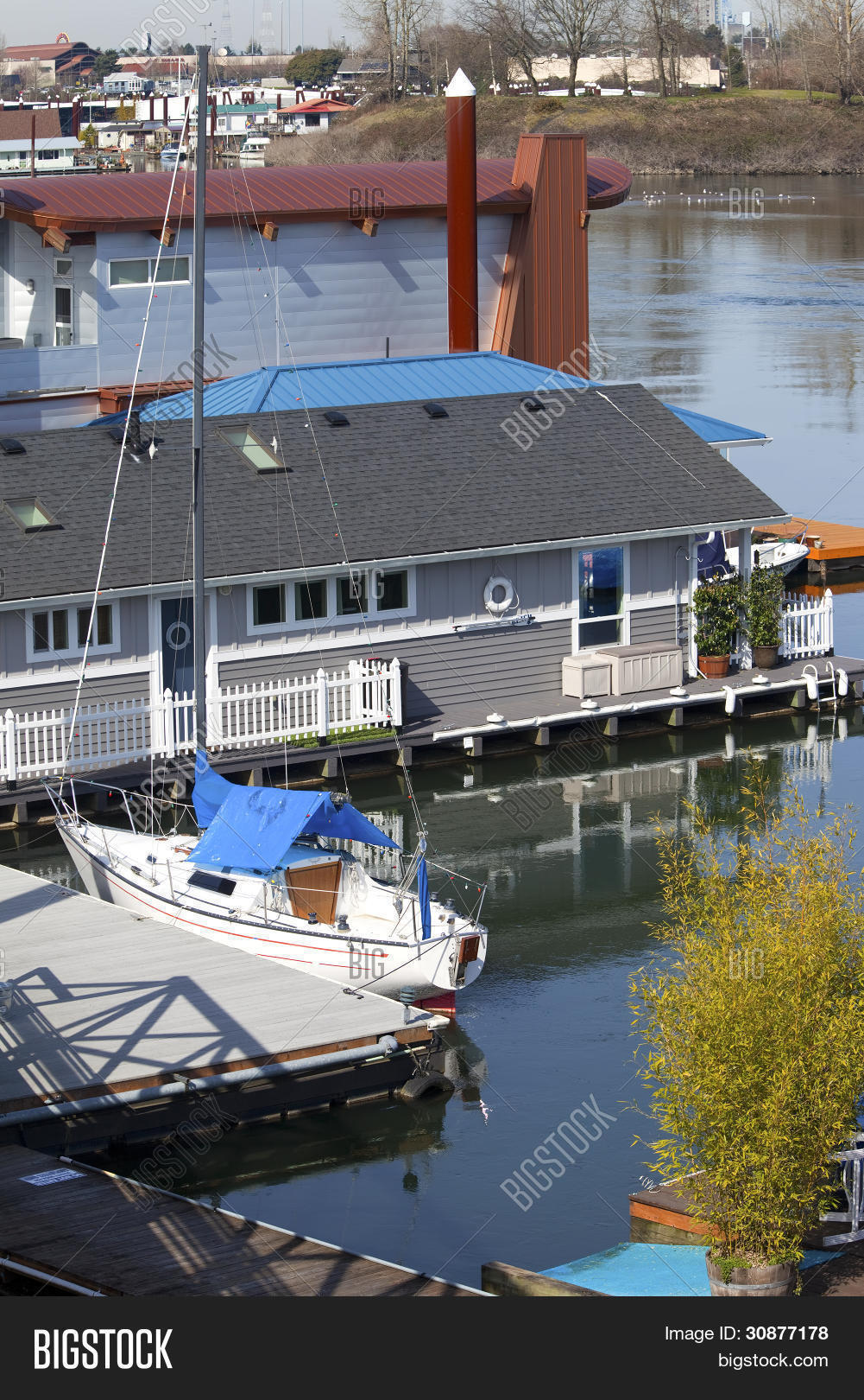 Floating Home Sailboat Image & Photo (Free Trial) Bigstock