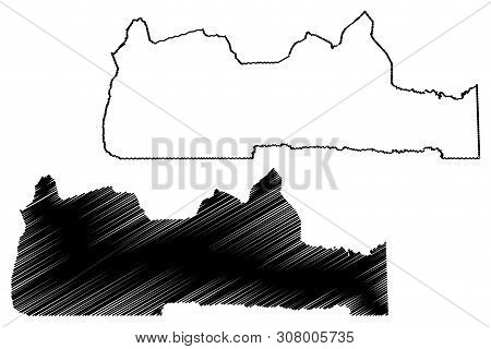 South Region (regions Of Cameroon, Republic Of Cameroon) Map Vector Illustration, Scribble Sketch So