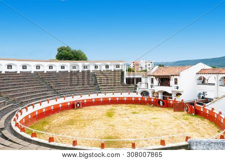 Guatavita,  Colombia June 16 Bulls Ring Named Colombia Square In Guatavita Village. It Was Built In 