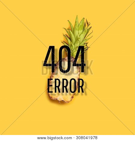 Error 404 Page With Juicy Pineapple In The Background