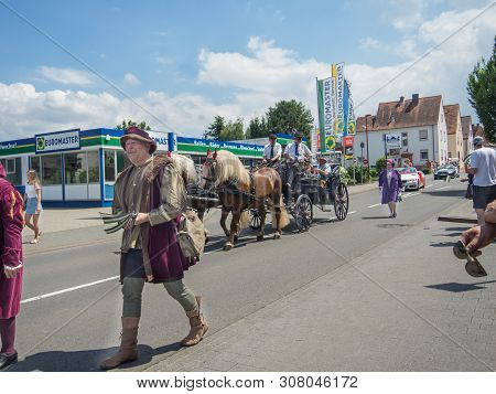 Kirchheimbolanden, Rheinland-pfalz, Germany-06 23 2019: Holiday Parade On Streets Of German Town Dur