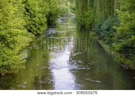 View Of Brynica River On The Border Between Sosnowiec And Katowice Cities, Poland