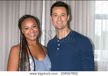 LOS ANGELES - JUN 22:  Nia Sioux, Matthew Atkinson at the Bold and the Beautiful Fan Club Luncheon at the Marriott Burbank Convention Center on June 22, 2019 in Burbank, CA