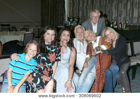 LOS ANGELES - JUN 22:  Finnegan George, Heather Tom, R Sofer, John McCook, Alley Mills, Dick Christie, K K Lang at the B & B Fan Club Luncheon at the Marriott Burbank Convention Center in Burbank, CA