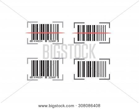 Codabar Set With Scan Line Effect Design For Logo Illustration