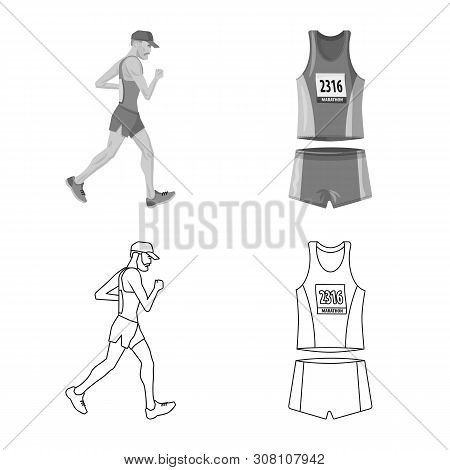 Vector Design Of Sport And Winner Icon. Set Of Sport And Fitness Stock Vector Illustration.