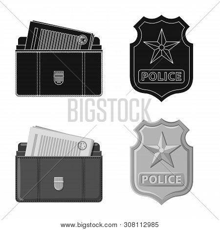 Vector Illustration Of Law And Lawyer Symbol. Set Of Law And Justice Vector Icon For Stock.