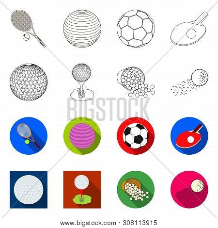Vector Design Of Ball And Soccer Sign. Collection Of Ball And Basketball Vector Icon For Stock.