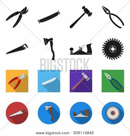 Vector Design Of Tool And Construction Icon. Set Of Tool And Carpentry Stock Symbol For Web.