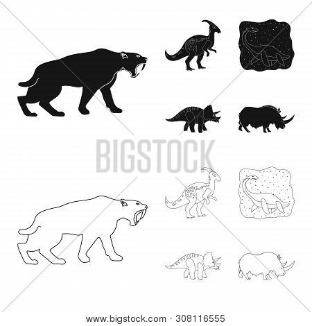 Vector Design Of Animal And Character Icon. Set Of Animal And Ancient Stock Symbol For Web.