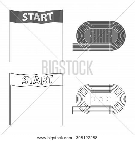 Vector Illustration Of Sport And Winner Logo. Set Of Sport And Fitness Stock Vector Illustration.