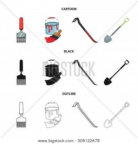 Vector Design Of Tool And Construction Icon. Collection Of Tool And Carpentry Stock Symbol For Web.