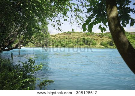 Beautiful Wild Nature. Wide River In Turkey
