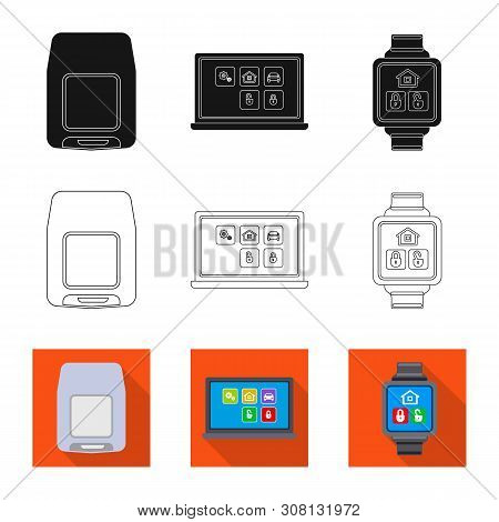 Vector Design Of Office And House Icon. Collection Of Office And System Stock Symbol For Web.