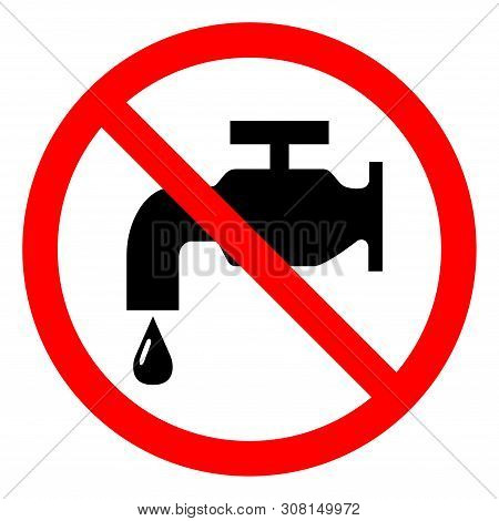 No Open Water Symbol Sign, Vector Illustration, Isolate On White Background Label .eps10
