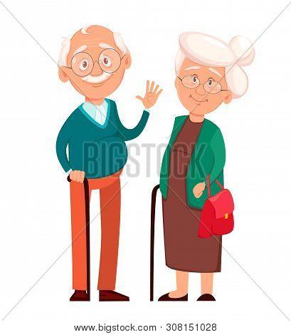 Grandmother Standing Together With Grandfather