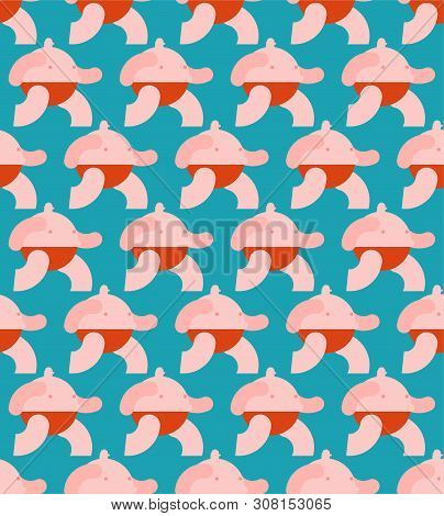 Fat Man Pattern Seamless. Fat Background. Vector Texture