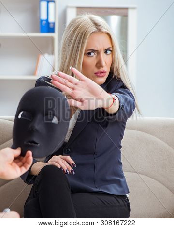 Young woman visiting psychiatrist man doctor for consultation