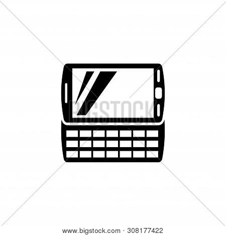 Pda Handheld Computer. Flat Vector Icon Illustration. Simple Black Symbol On White Background. Pda H