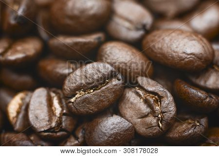 Mixture Of Different Kinds Of Coffee Beans. Coffee Background.