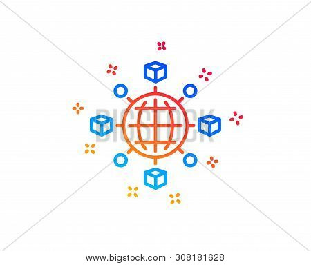 Logistics Network Line Icon. Parcel Tracking Sign. Goods Distribution Symbol. Gradient Design Elemen