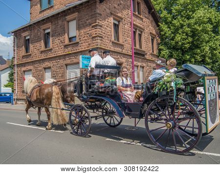 Kirchheimbolanden, Rheinland-pfalz, Germany-06 23 2019: Holiday Parade On Streets Of German Town Dur