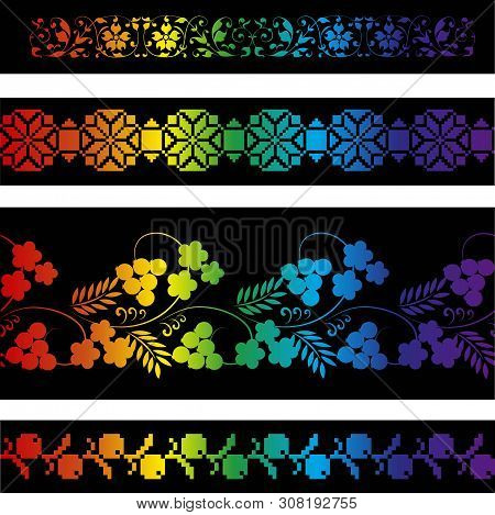 Floral Pattern In Bright Colors, Abstract Background