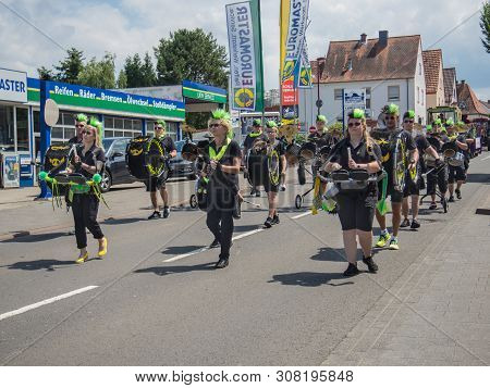 Kirchheimbolanden, Rheinland-pfalz, Germany-06 23 2019: Holiday Parade On Streets Of German Town Dur