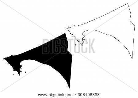 Dakar Region (regions Of Senegal, Republic Of Senegal) Map Vector Illustration, Scribble Sketch Daka