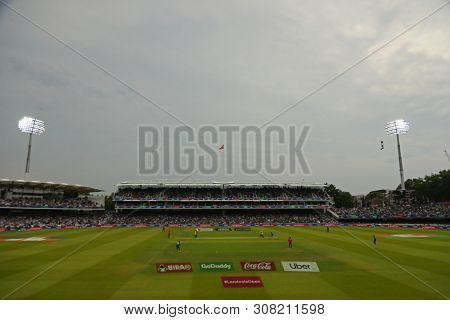 A general view LONDON, ENGLAND. 23 JUNE 2019: The Pakistan v South Africa, ICC Cricket World Cup match, at Lords, London, England.