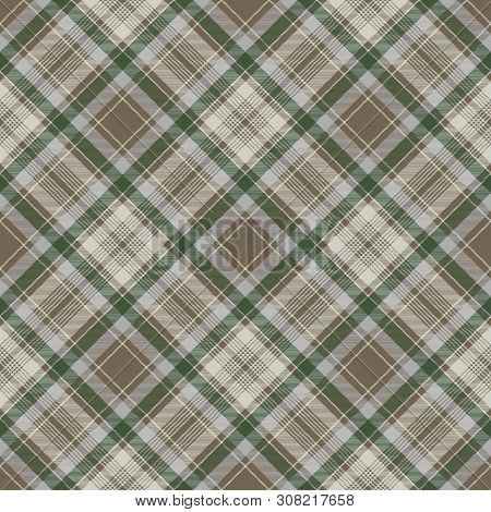 Pastel Color Check Plaid Seamless Pattern. Vector Illustration.