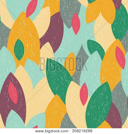 Hand Drawn Abstract Pattern In Natural Colors.  Simple Textured Shapes Are Perfect Design For Fashio