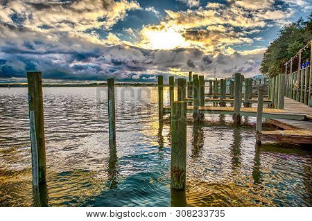 Restaurant On Waterfront In Norfolk Virginia Usa